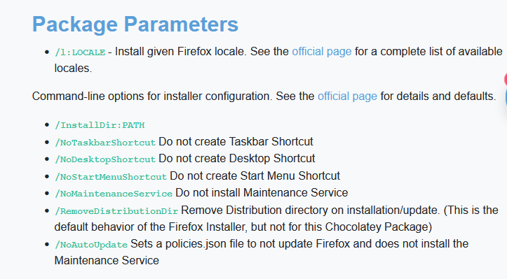 Image of installation commands (example Firefox)